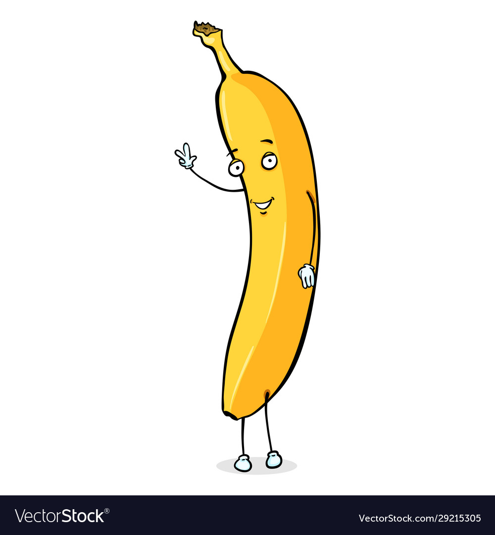 Cartoon character - acclaiming banana Royalty Free Vector