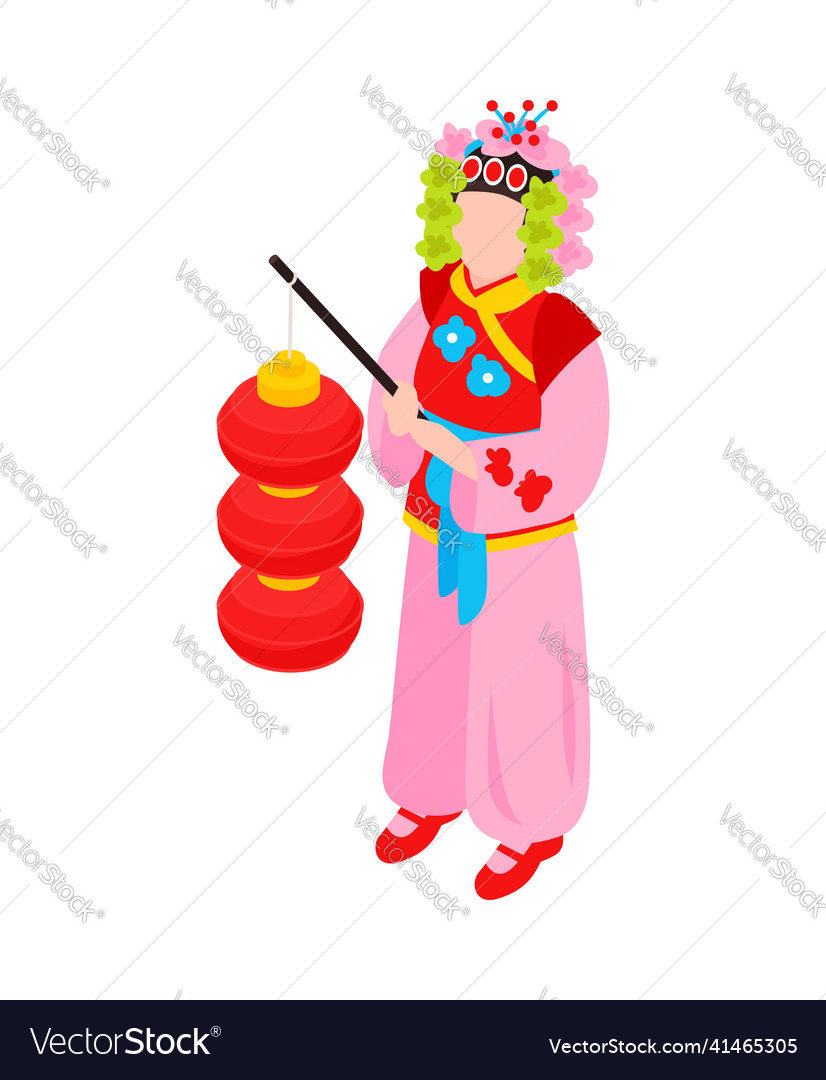 Chinesische Souvenirs Verkäufer Zusammensetzung vector image Chinesische Souvenirs Verkäufer Zusammensetzung