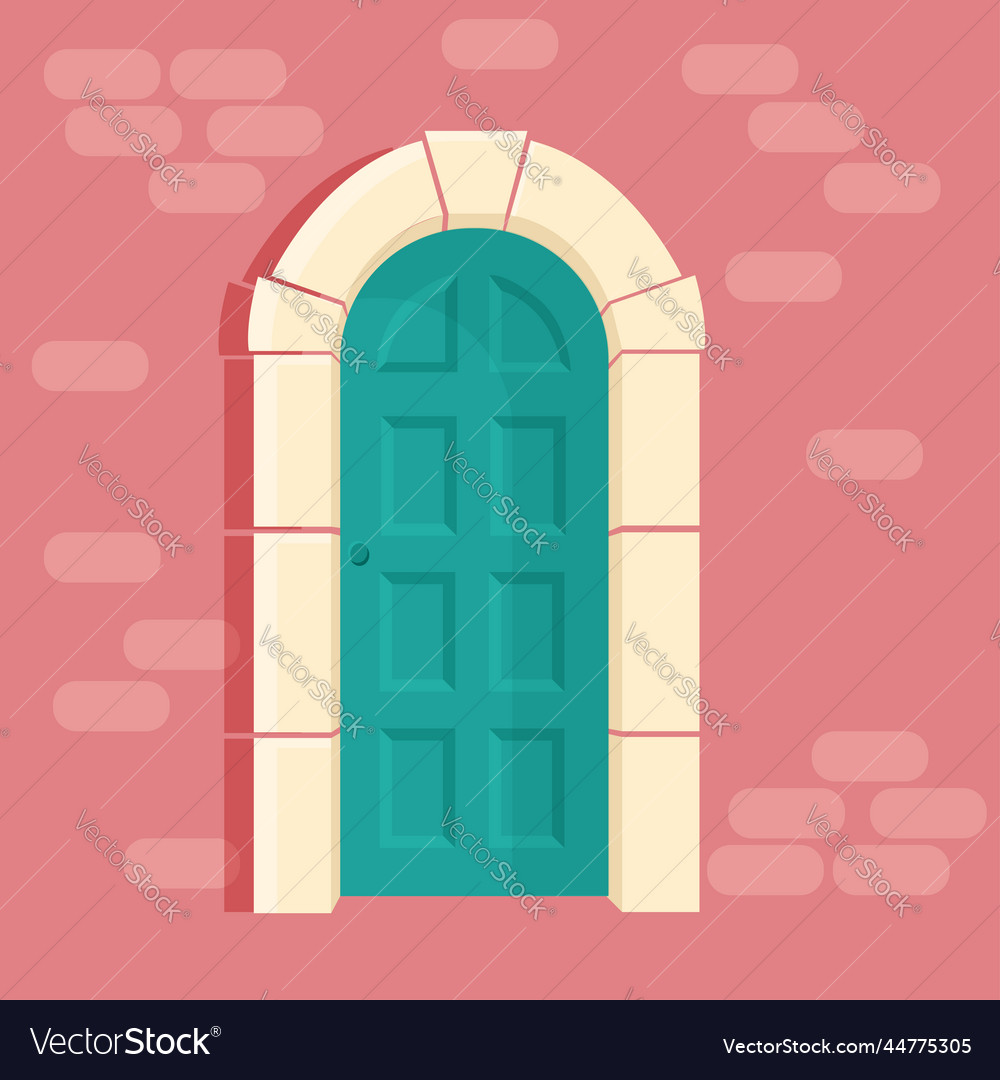 Close door with wall cartoon Royalty Free Vector Image