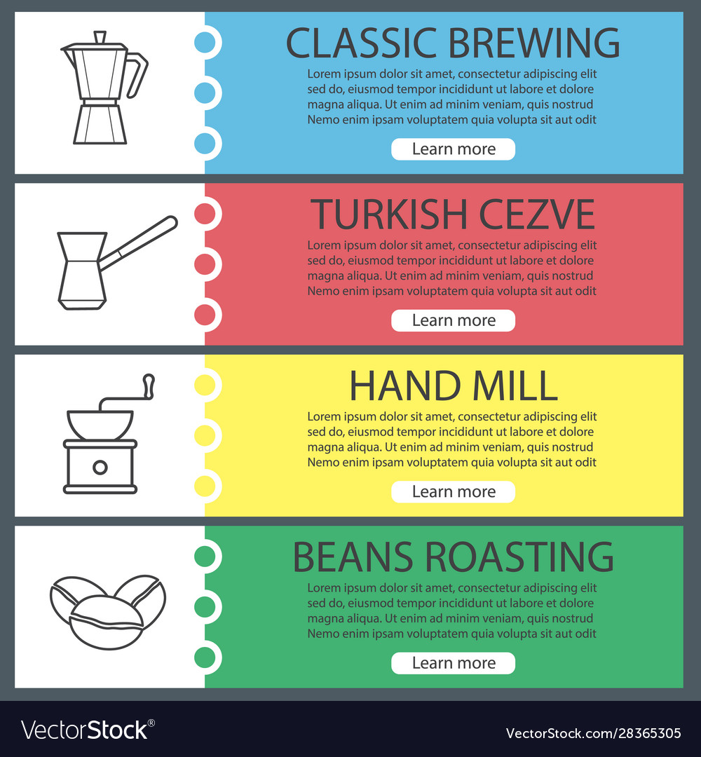 Coffee Banner Templates Set Royalty Free Vector Image