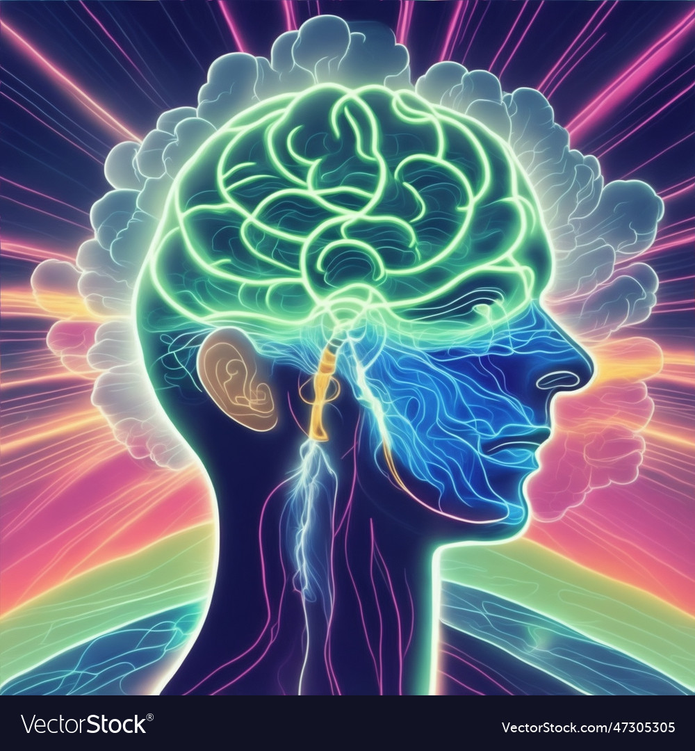 Energy of a working brain Royalty Free Vector Image