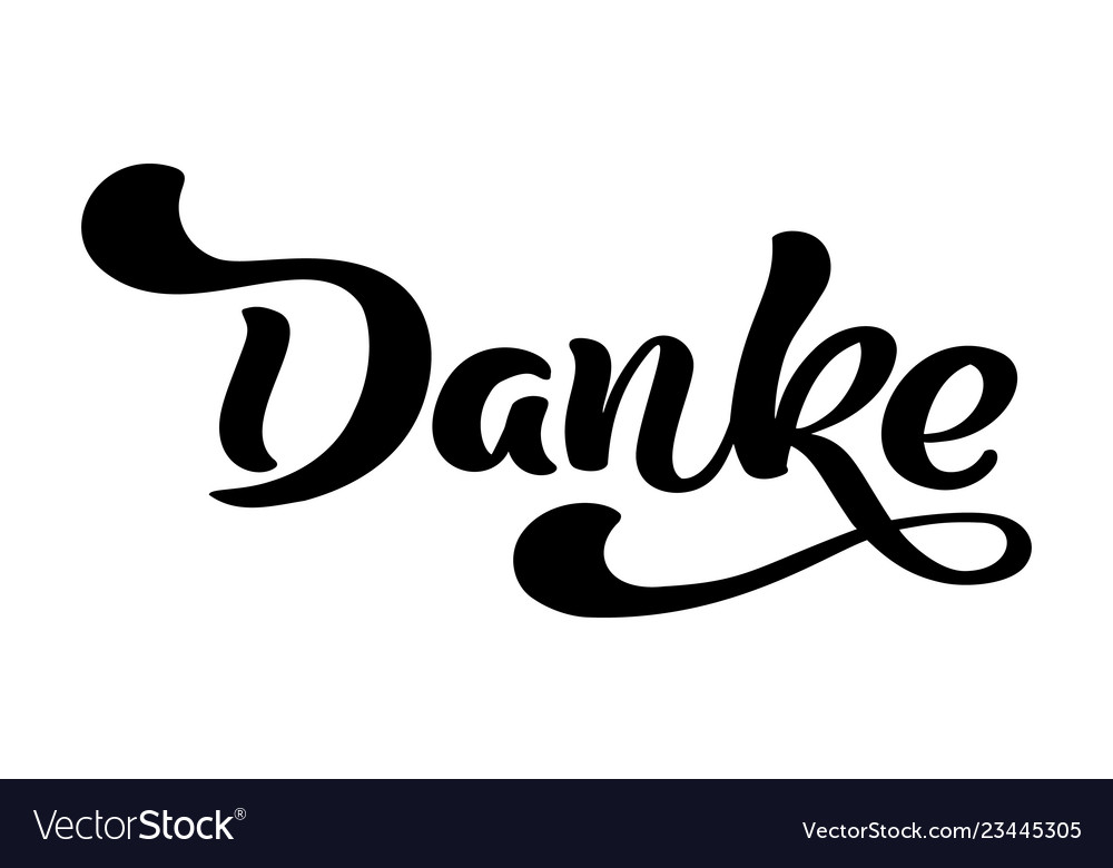 Hand drawn lettering danke elegant modern Vector Image