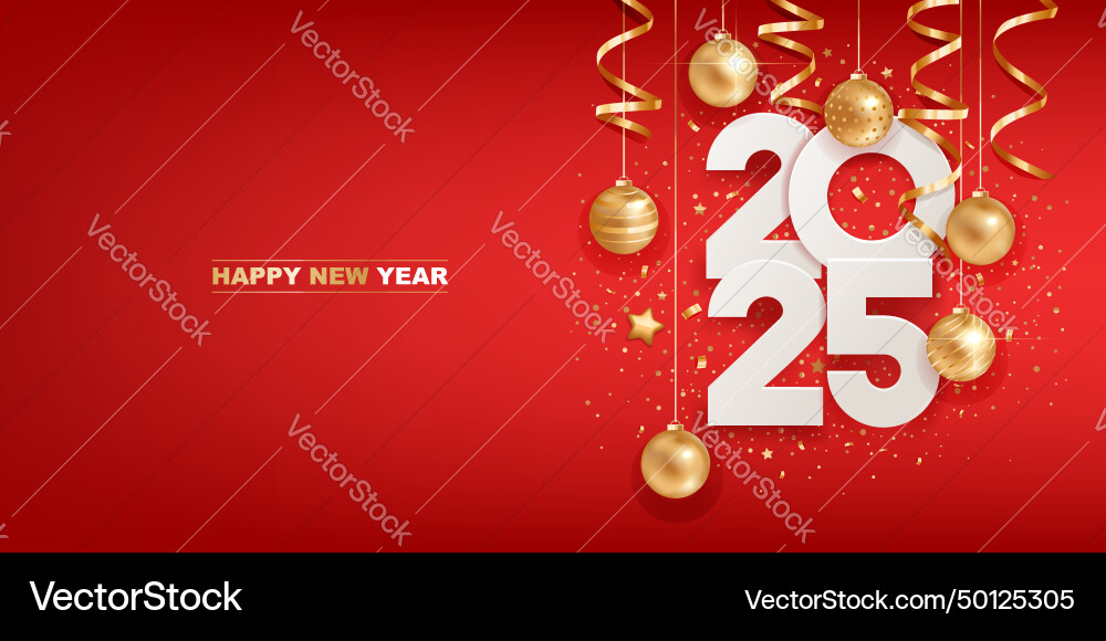 Happy new year 2025 Royalty Free Vector Image VectorStock