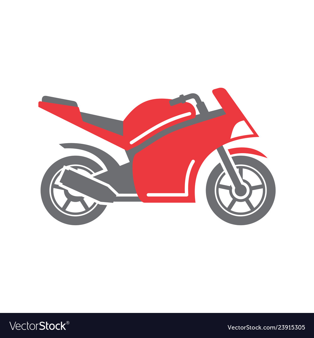 Motorcycle sport icon on white background