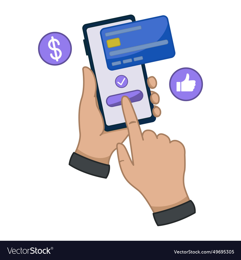 Online payments in mobile phone electronic Vector Image