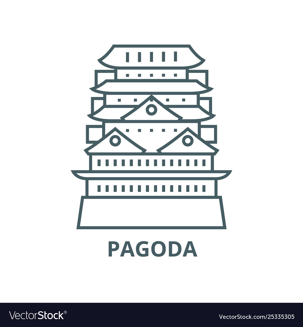 Pagodaasian temple line icon linear