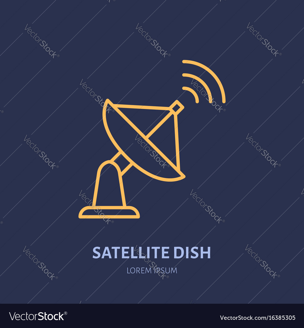 Satellitenschüssel Antenne flache Linie Symbol drahtlose