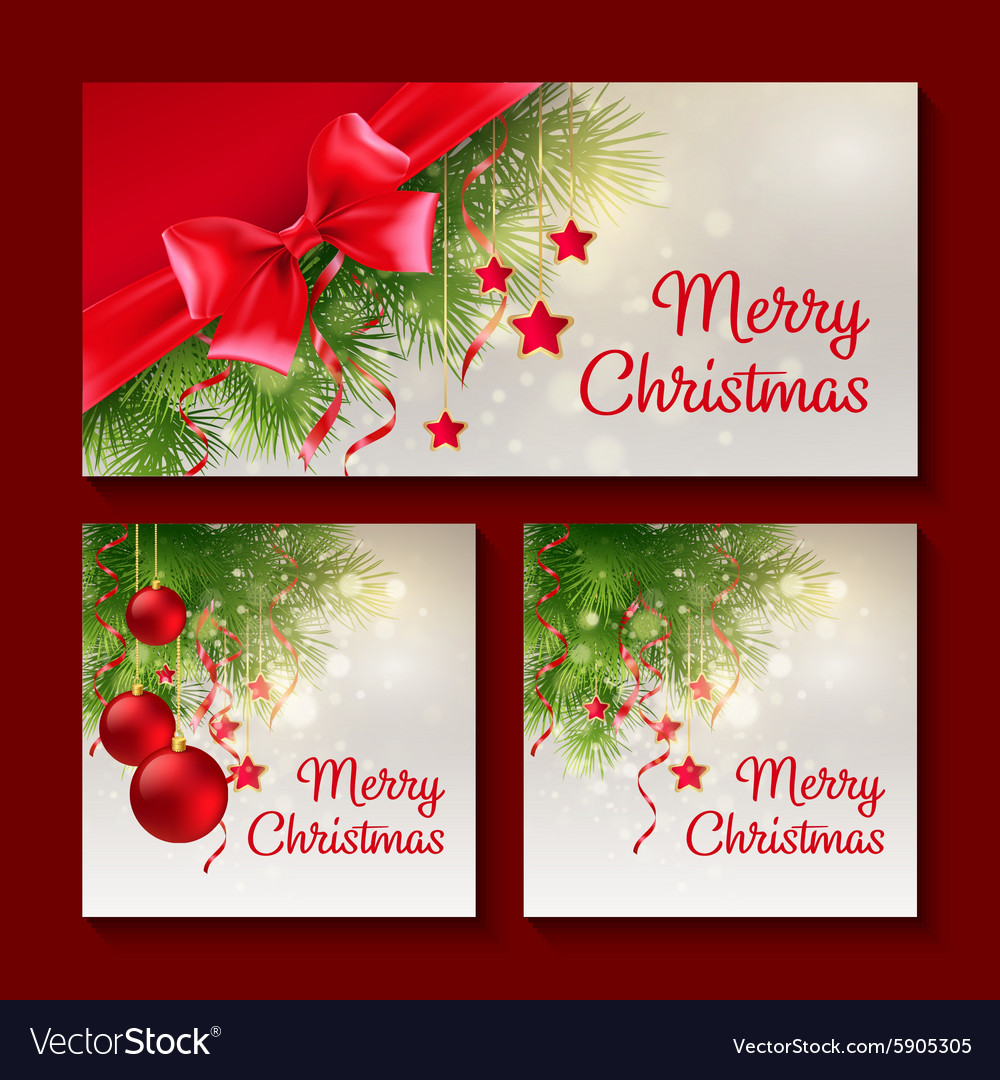 Set of christmas templates for print or web design With Printable Holiday Card Templates