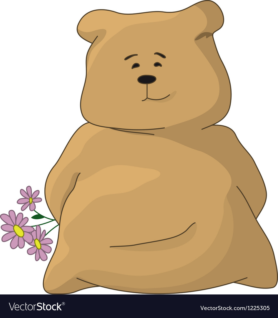 Teddybär mit Urlaubsblumen