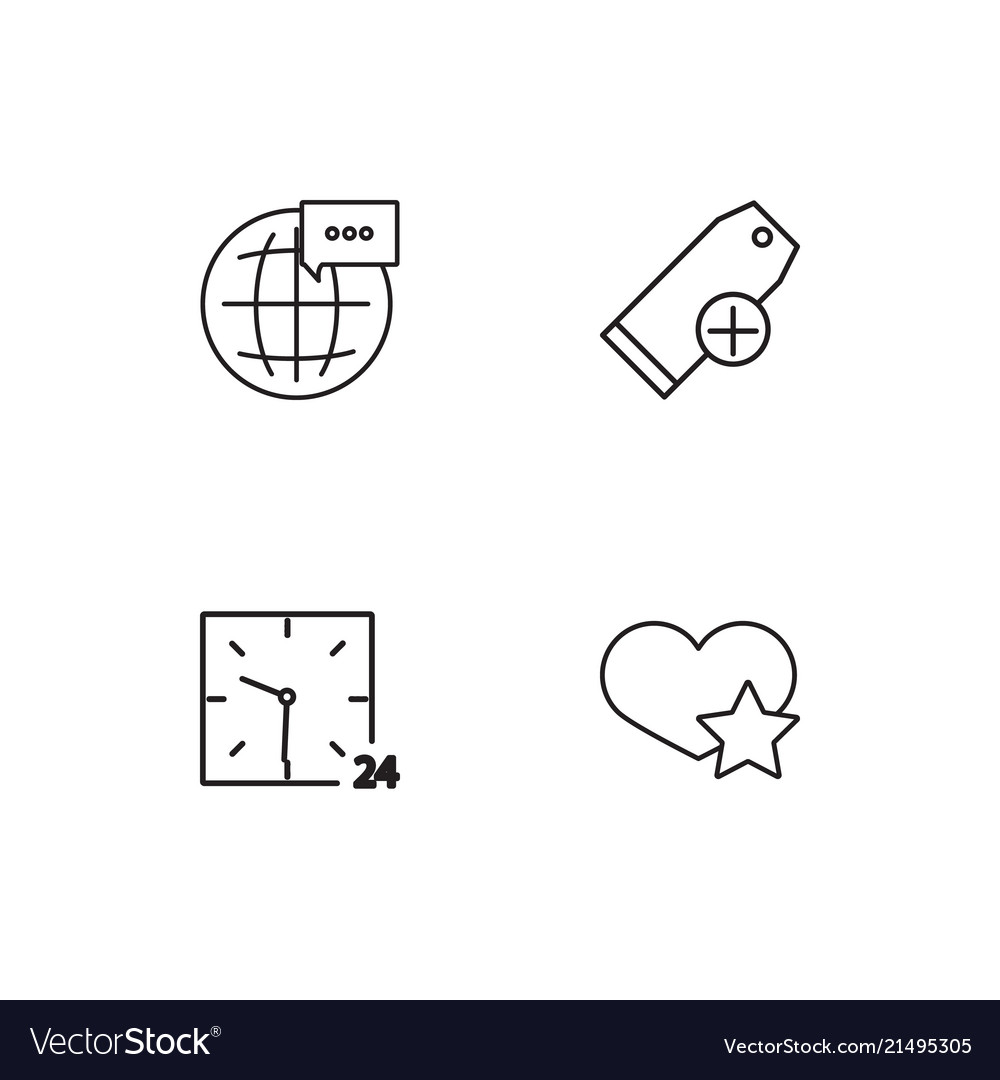 Time linear icons set simple outline