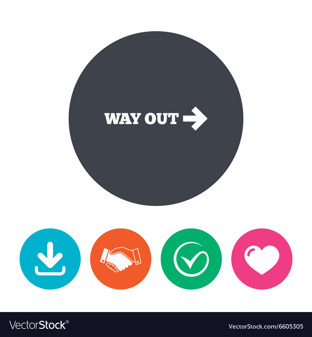 Way out right sign icon arrow symbol