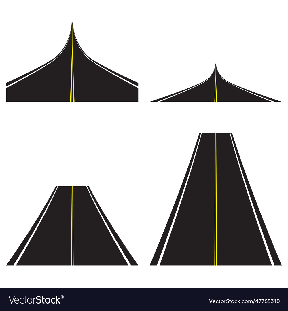 Asphalt road set highway template Royalty Free Vector Image