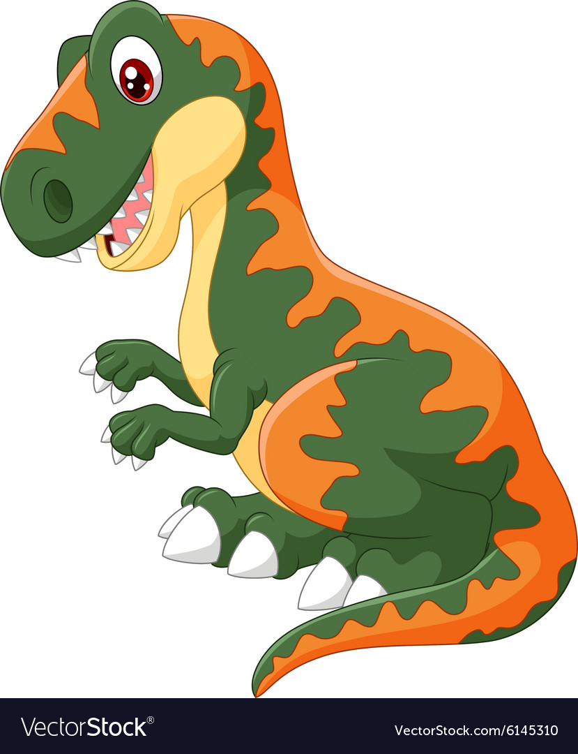 Cartoon happy tyrannosaurus Royalty Free Vector Image