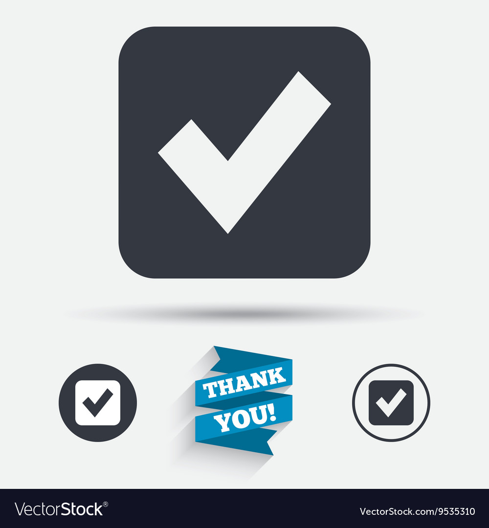Check mark sign icon checkbox button