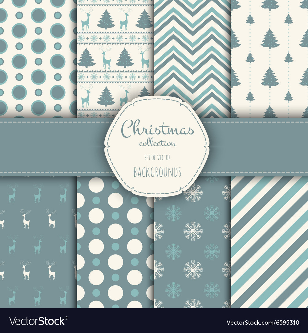 Collection of seamless patterns with red and white