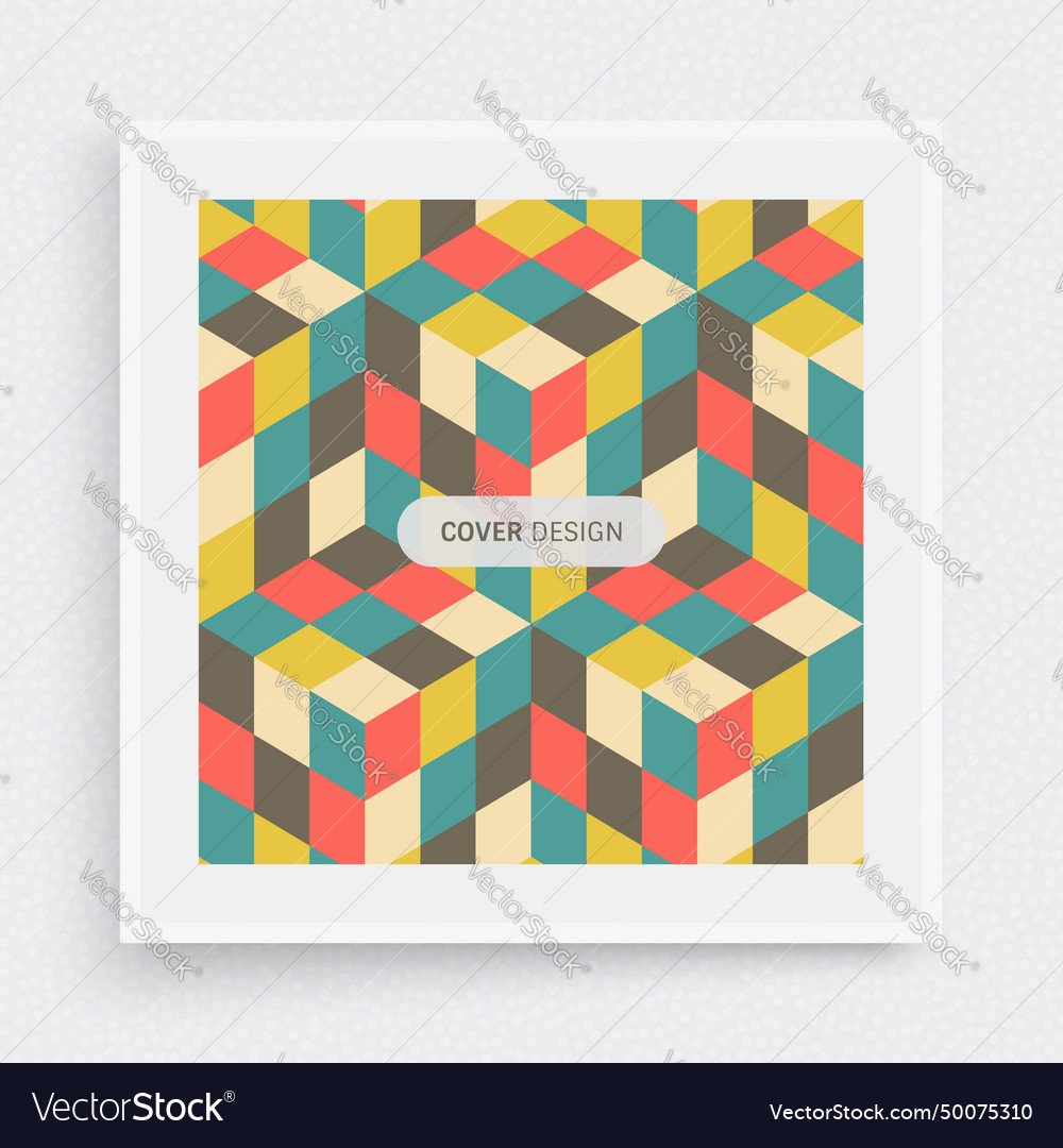 Cover design template 3d blocks structure vector image Cover design template 3d blocks structure
