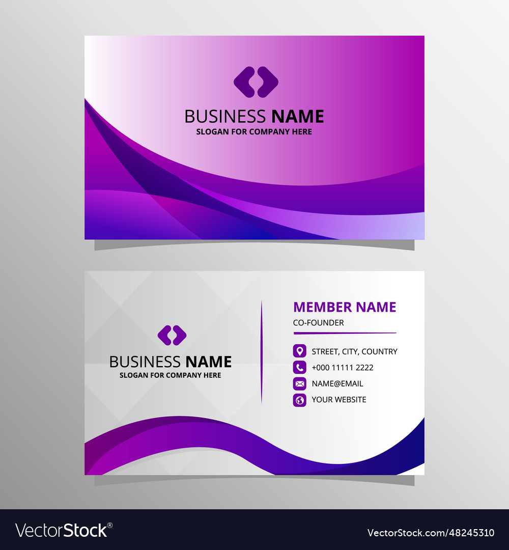 Creative curved colored business card template Vector Image