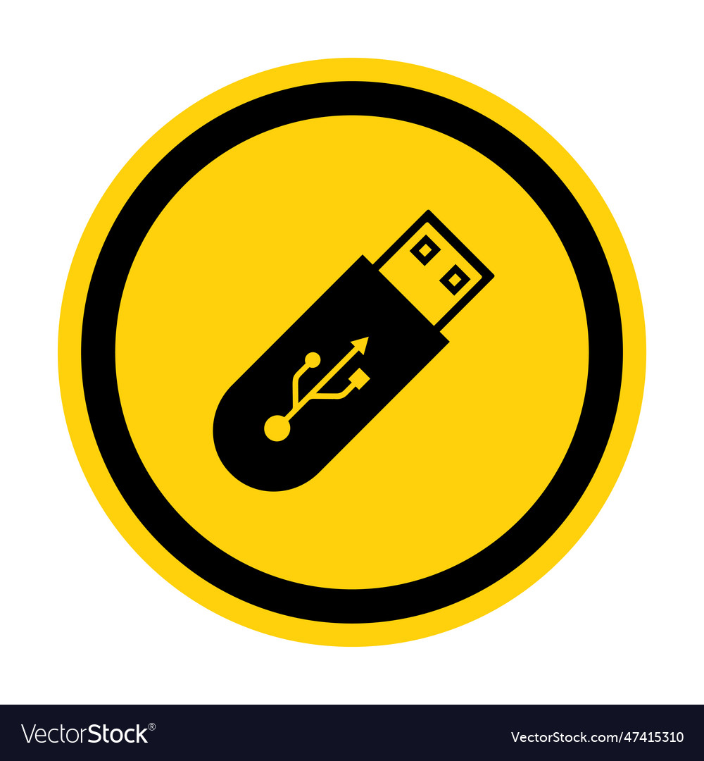Do not use flash drive symbol sign isolate vector image Do not use flash drive symbol sign isolate