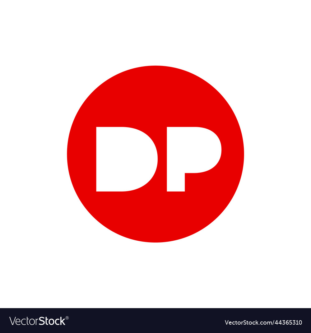 Dp company name initial letters monogram red vector image Dp company name initial letters monogram red