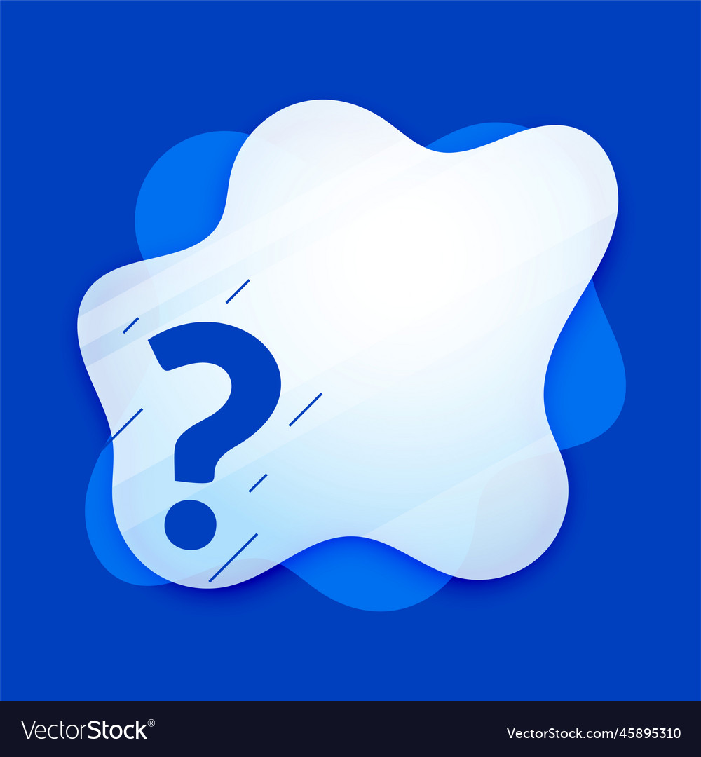 Fluid style question mark background for faqs vector image Fluid style question mark background for faqs