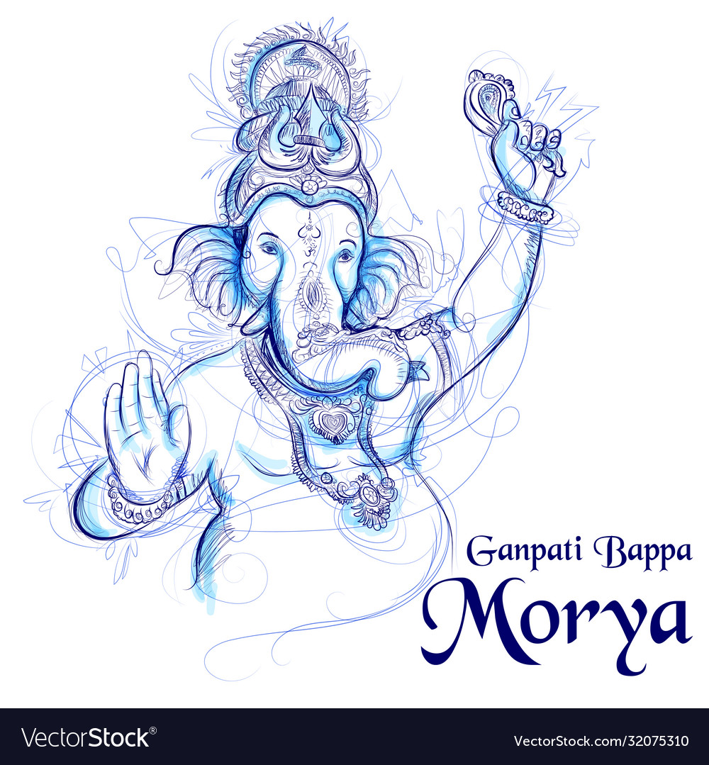 Lord ganpati background for ganesh chaturthi Vector Image