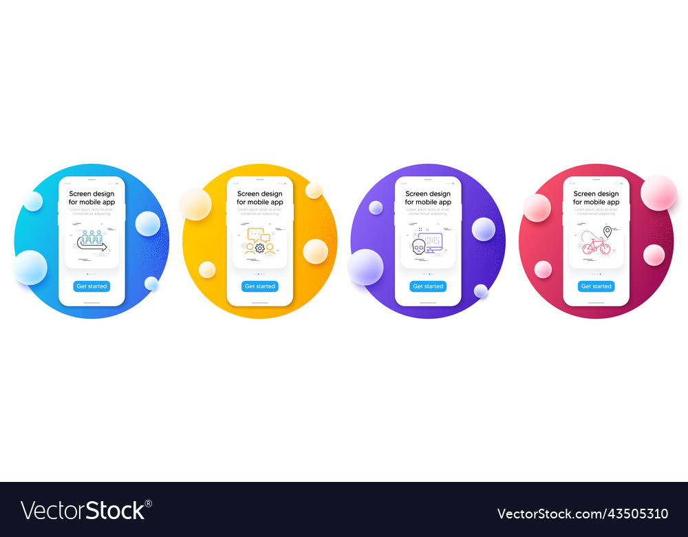 Minimal set of engineering team queue and cyber vector image Minimal set of engineering team queue and cyber