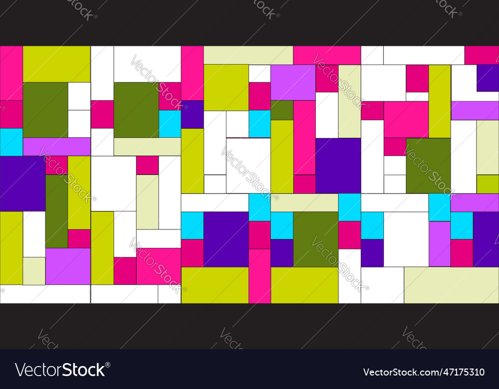 Mosaic pattern of rectangles and squares vector image Mosaic pattern of rectangles and squares