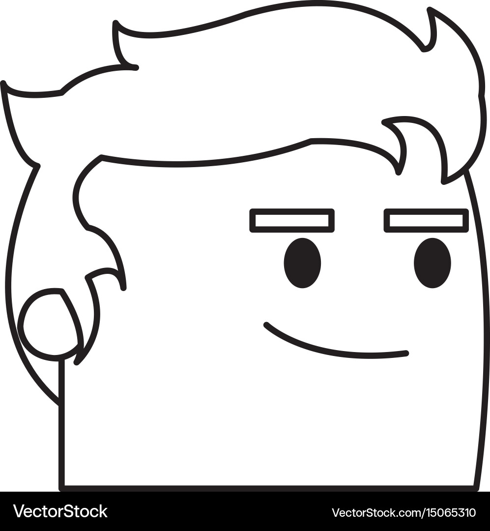 Office worker face cool business man cartoon Vector Image