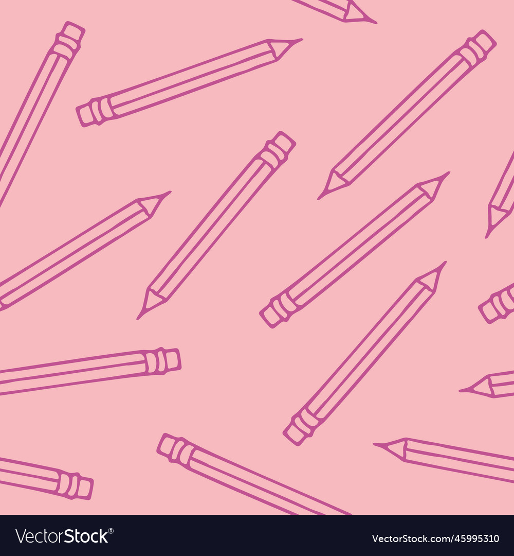 Pencils seamless pattern hand drawn in doodle