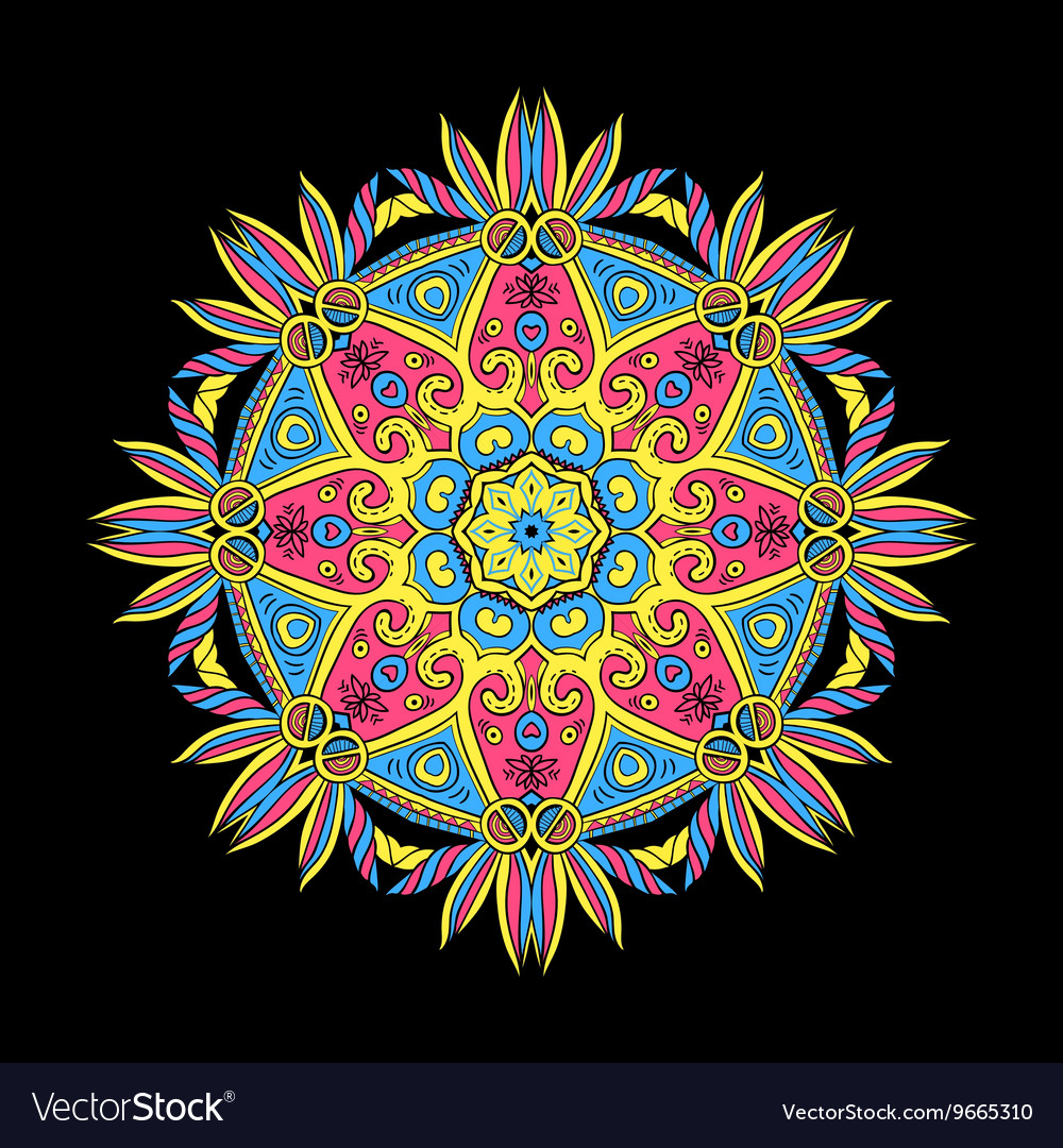 Download Round Mandala Color Dark 5 Royalty Free Vector Image