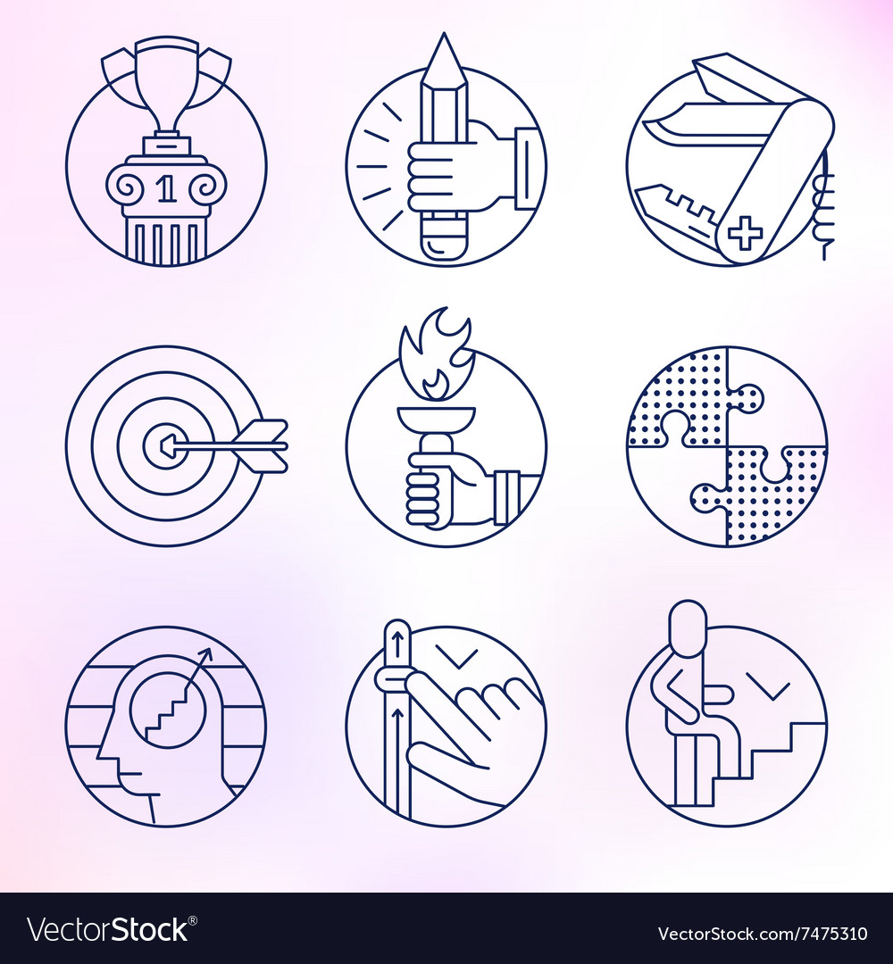 Set of icons in modern linear style