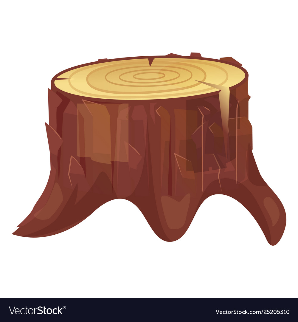 Stump cut icon natural industry rough timber