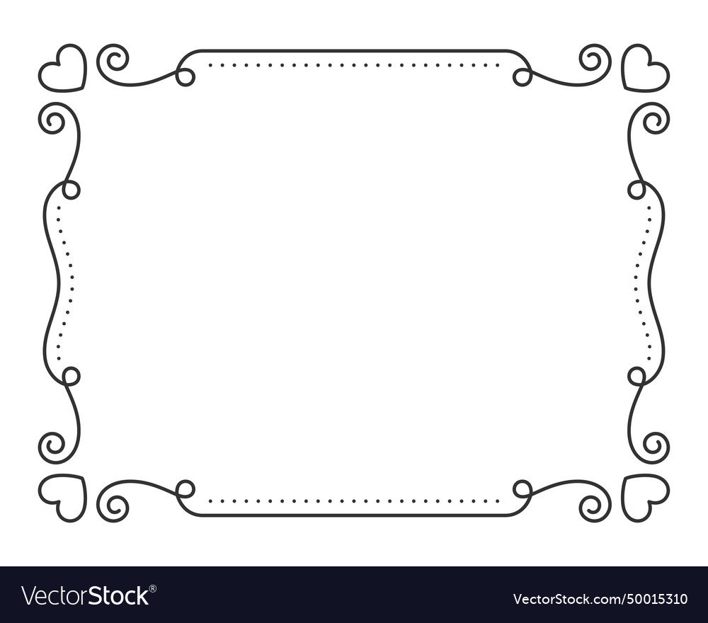 Valentine frame border divider text black line