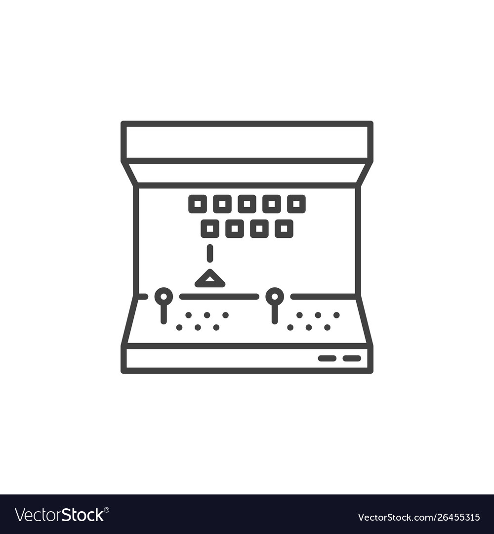 Arcade machine concept icon in outline vector image Arcade machine concept icon in outline