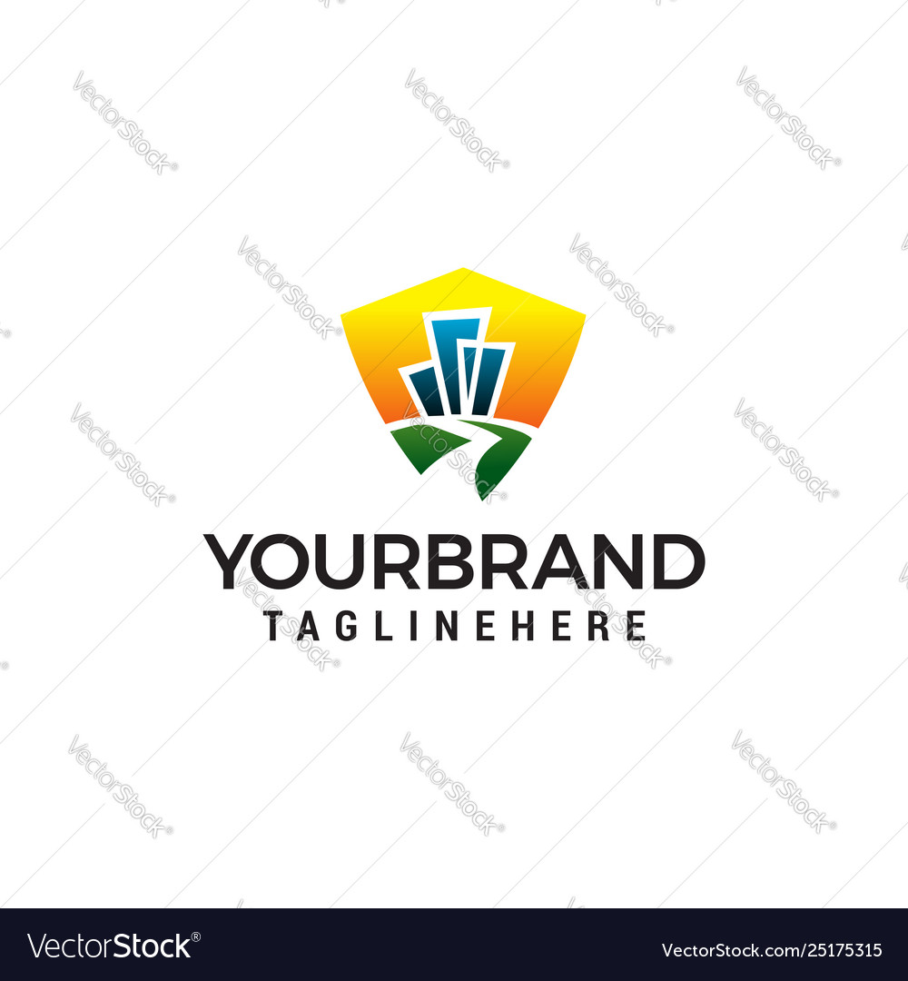 Building road logo design concept template