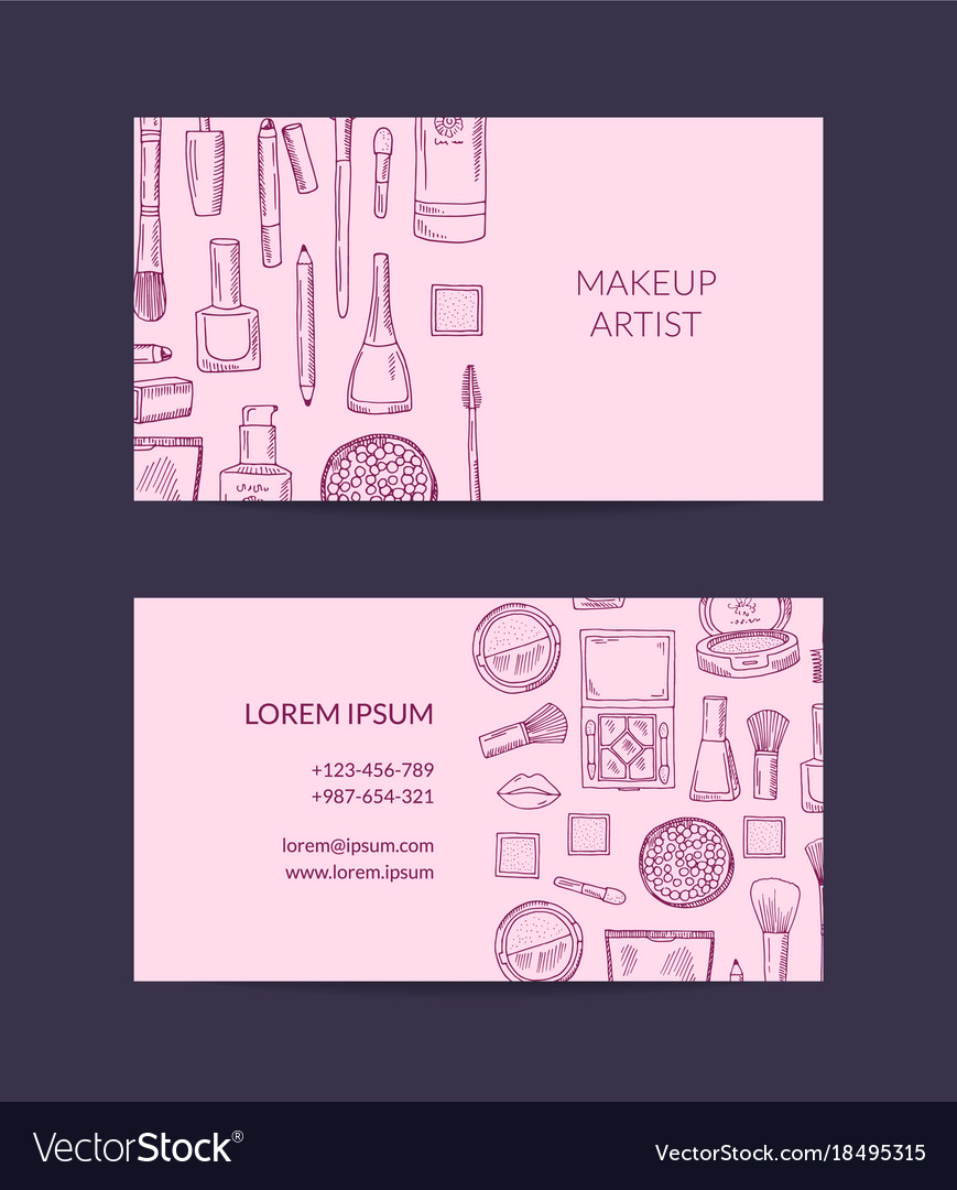 Business card template for beauty brand Royalty Free Vector