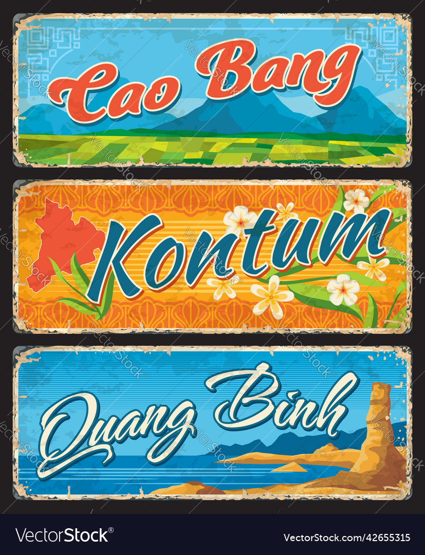 Cao bang kontum quang binh vietnamese provinces Vector Image