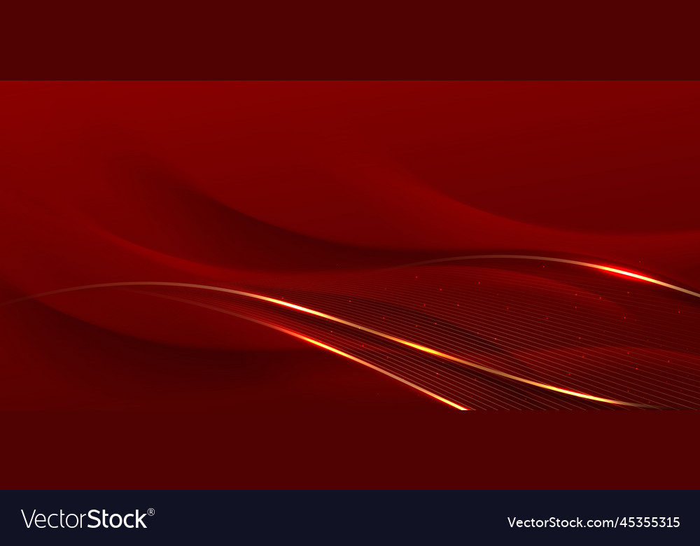 Dynamic Red Curvature with Golden Accents