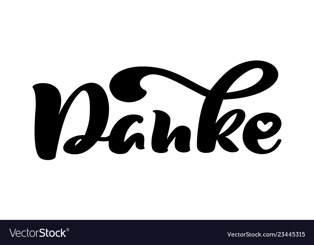 Hand drawn lettering danke elegant modern Vector Image