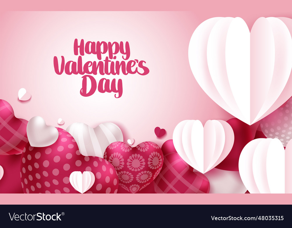 Happy valentines day background with heart and Vector Image