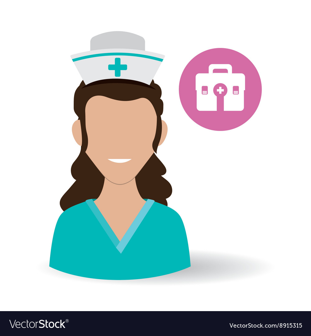 Medical care concept nurse icon white background