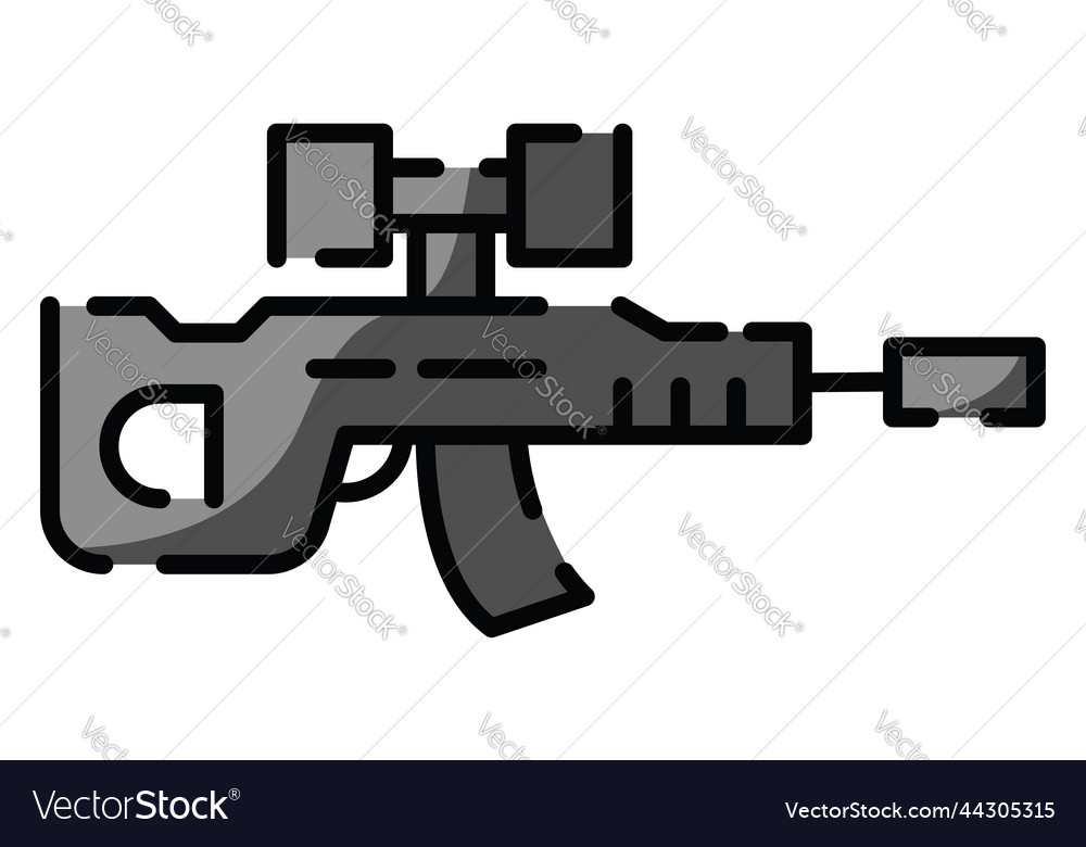 Military riffle on a white background