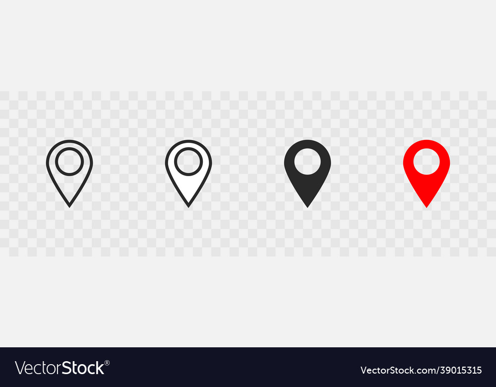 Pointer location set icon on transparent vector image Pointer location set icon on transparent