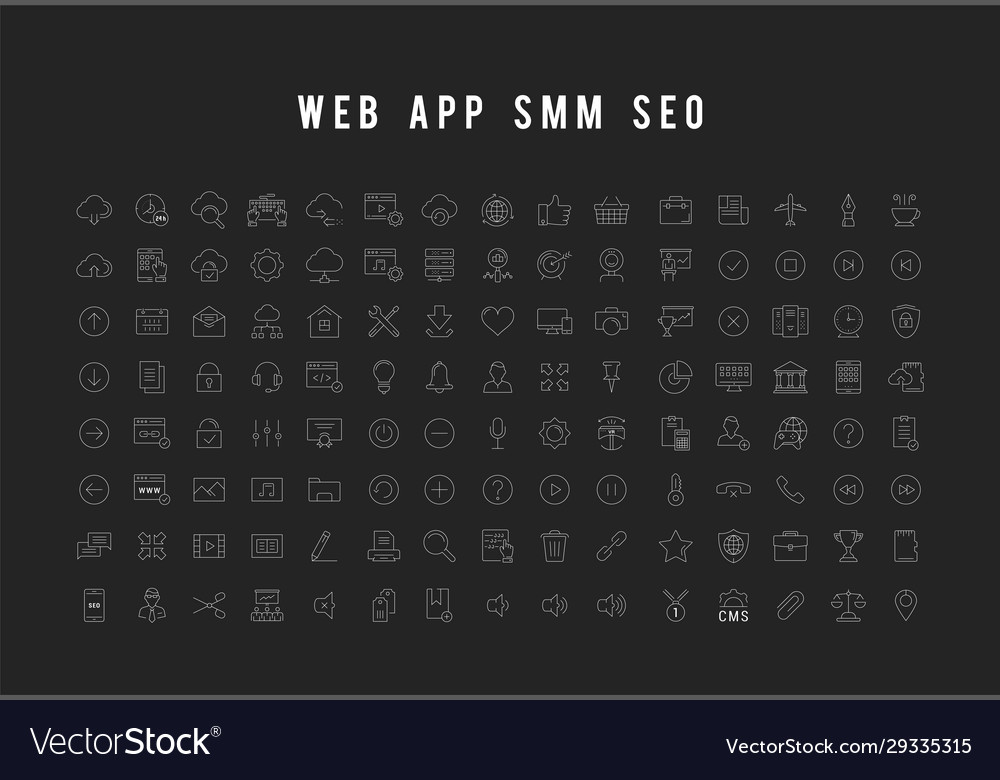 Set Flat Line Icons Seo And Web Design Royalty Free Vector Set Flat Line Icons Seo And Web Design Royalty Free Vector