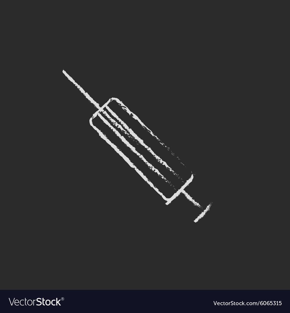 Syringe icon drawn in chalk