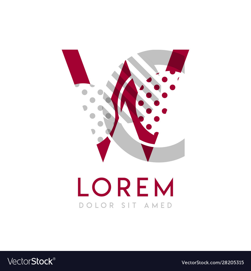 Wc simple logo design with gray and maroon color vector image Wc simple logo design with gray and maroon color