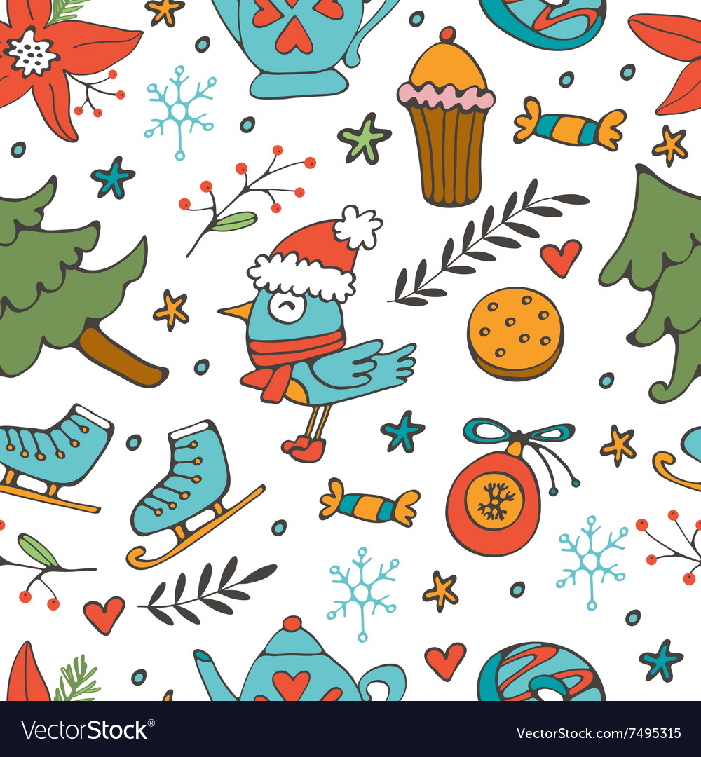 Winter Holiday Seamless Pattern