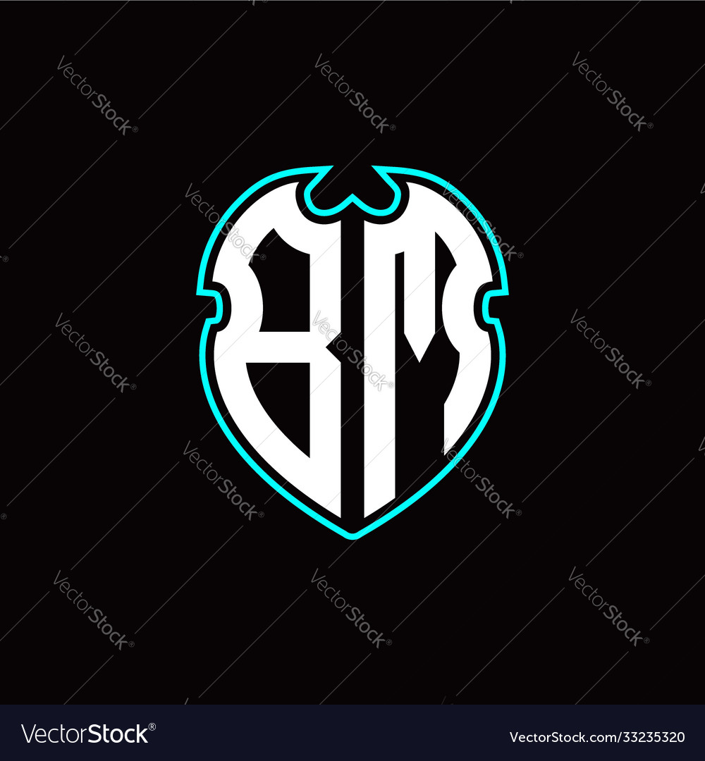 B m initial logo design with a shield shape vector image B m initial logo design with a shield shape