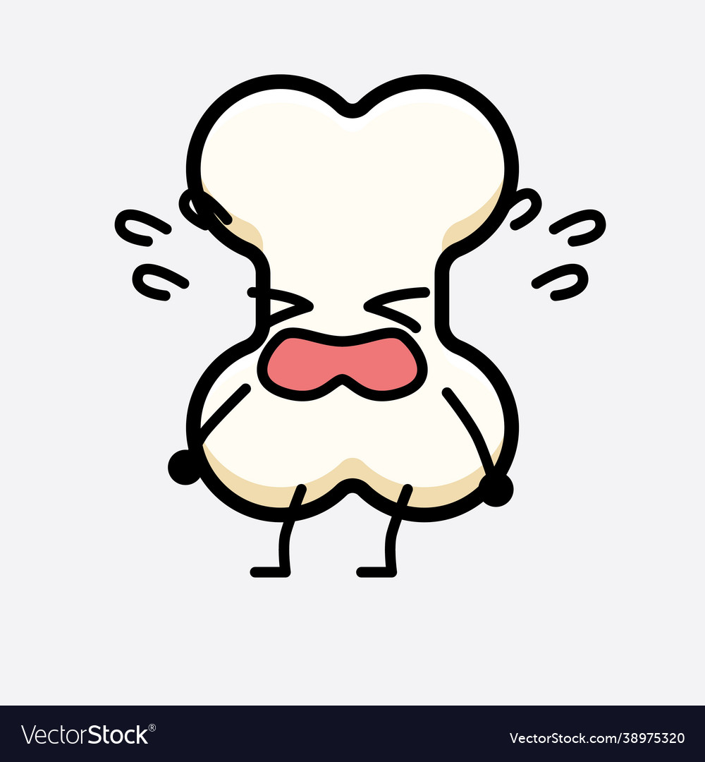 Bone character with cute face and simple body Vector Image