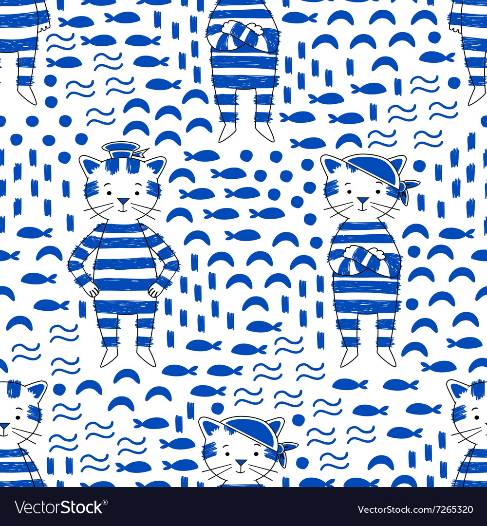 Cat seamless pattern